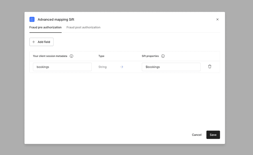 sift metadata mapping 1