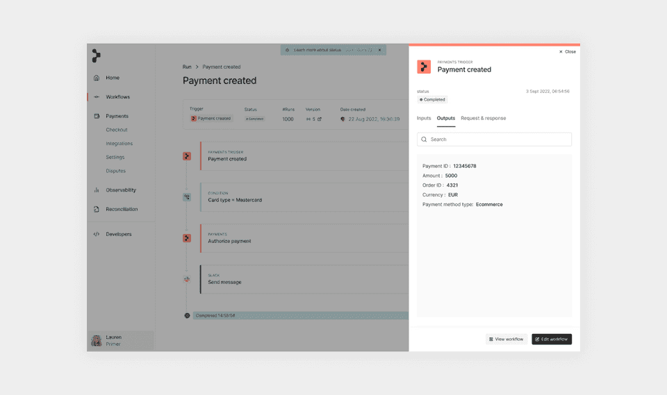 Payment outputs