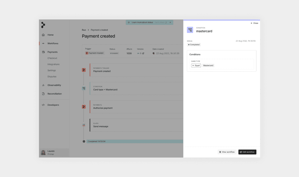 Workflow condition