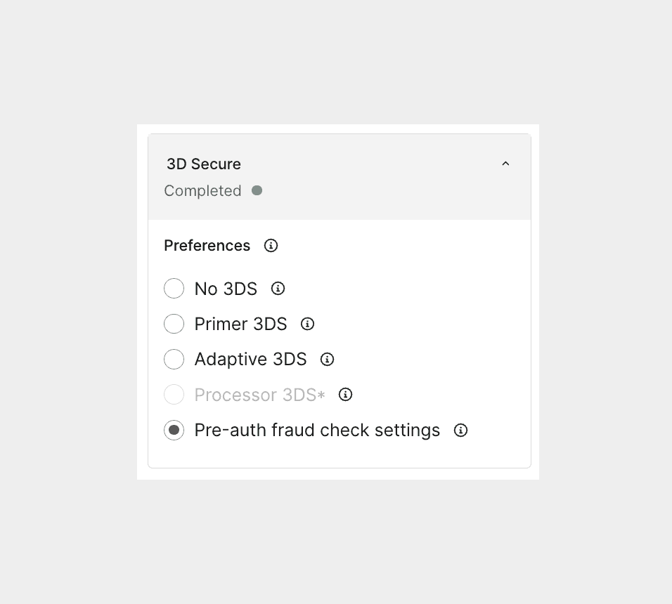 3D Secure Preference Example