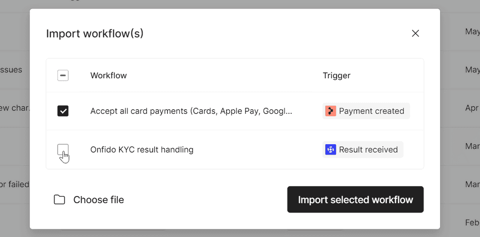 Importing one or multiple workflows