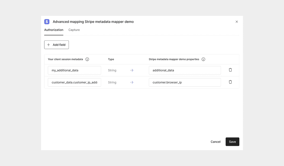 stripe metadata mapping 3